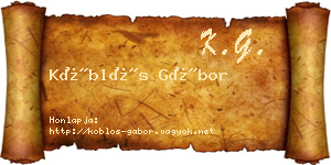 Köblös Gábor névjegykártya